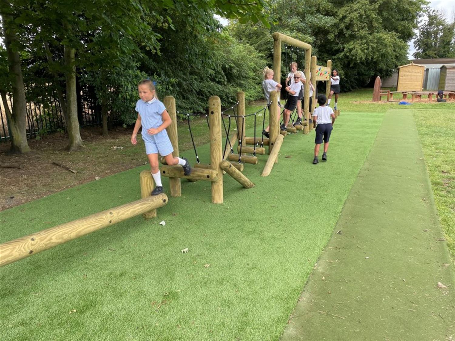 See Lower Halstow Primary School s New Trim Trail In Kent Pentagon Play